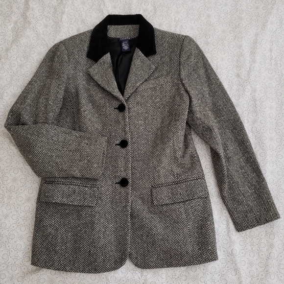 Hillard & Hanson Black and Gray Patterned Blazer - Picture 1 of 8